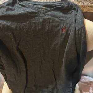 Ralph Lauren Charcoal V-Neck Pullover